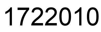 Number 1722010 black image