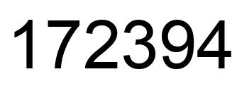 Number 172394 black image