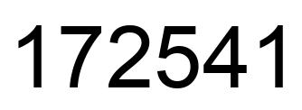 Number 172541 black image
