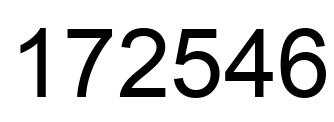 Number 172546 black image