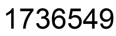 Number 1736549 black image