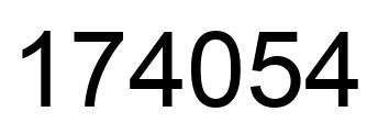 Number 174054 black image