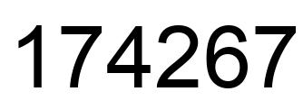Number 174267 black image