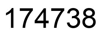 Número 174738 imagen negro