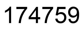 Number 174759 black image
