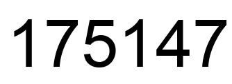 Number 175147 black image