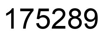 Number 175289 black image