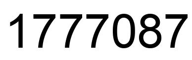 Number 1777087 black image