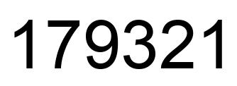 Number 179321 black image