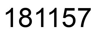 Number 181157 black image