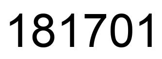 Number 181701 black image