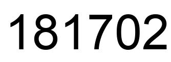 Number 181702 black image