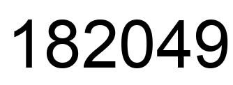 Number 182049 black image