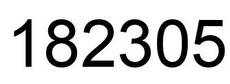 Number 182305 black image