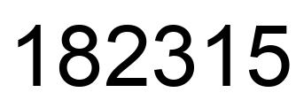 Number 182315 black image