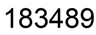 Number 183489 black image