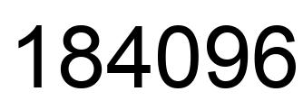 Number 184096 black image