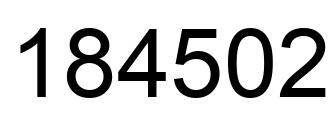 Number 184502 black image