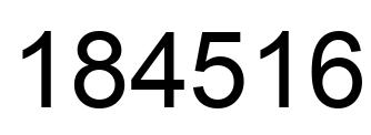 Number 184516 black image