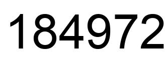 Number 184972 black image