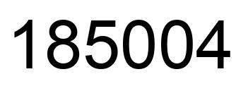 Number 185004 black image