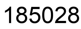Number 185028 black image