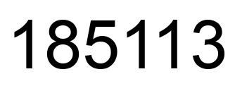 Number 185113 black image