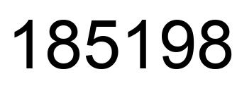 Number 185198 black image