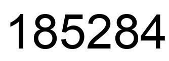 Number 185284 black image
