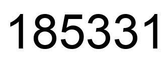 Number 185331 black image