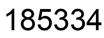 Number 185334 black image