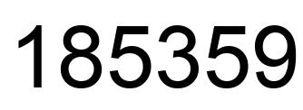 Number 185359 black image