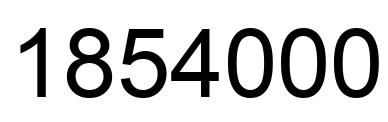 Number 1854000 black image