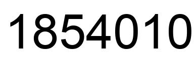 Number 1854010 black image