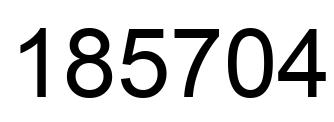 Number 185704 black image