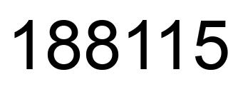 Number 188115 black image