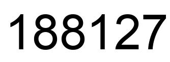 Number 188127 black image