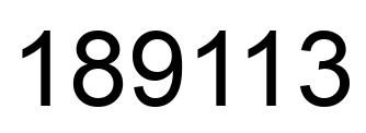 Number 189113 black image