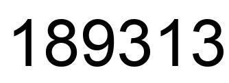 Number 189313 black image