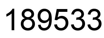 Number 189533 black image