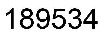 Number 189534 black image