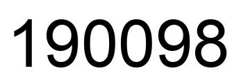 Number 190098 black image
