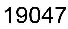 Number 19047 black image
