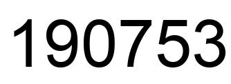 Number 190753 black image