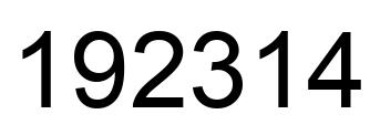 Number 192314 black image