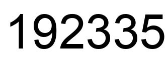 Number 192335 black image