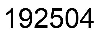 Number 192504 black image