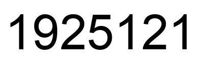 Number 1925121 black image