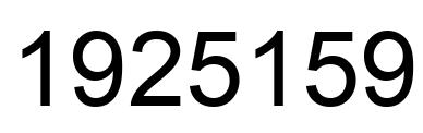 Number 1925159 black image