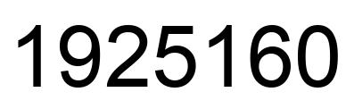 Number 1925160 black image